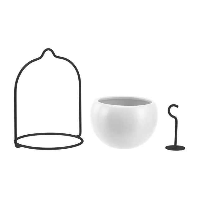 AmazonBasics 黑白圓形吊盆｜2件組 · 同款實物照片