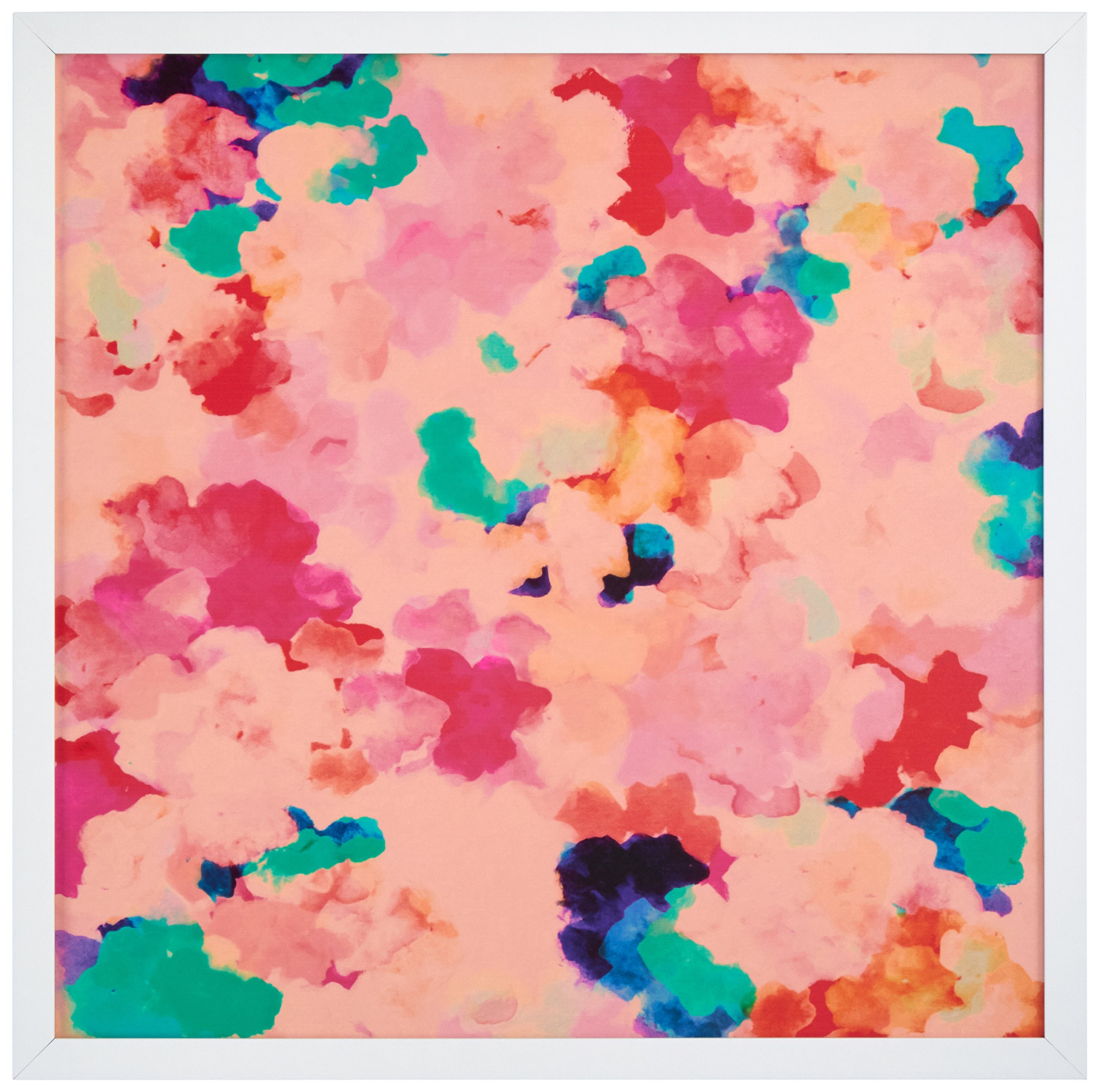 Rivet 粉紅春花白框掛畫｜12×12吋