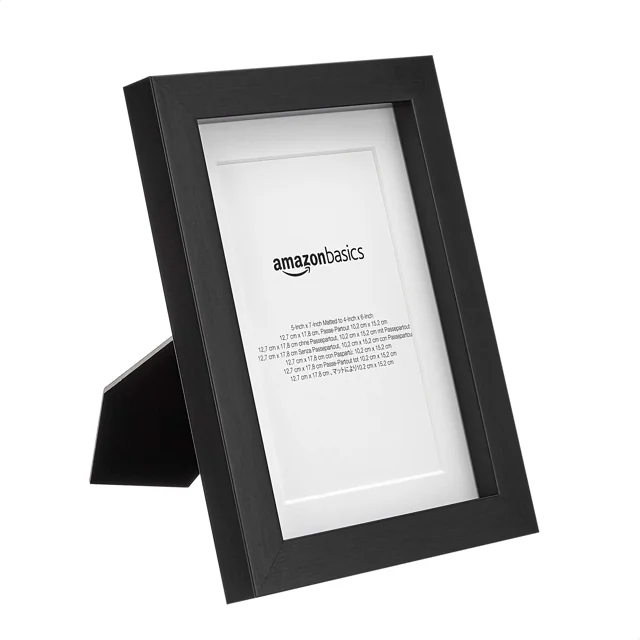 AmazonBasics 黑色玻璃相框｜5×7吋／附4×6吋內襯｜2件組｜實物展示2